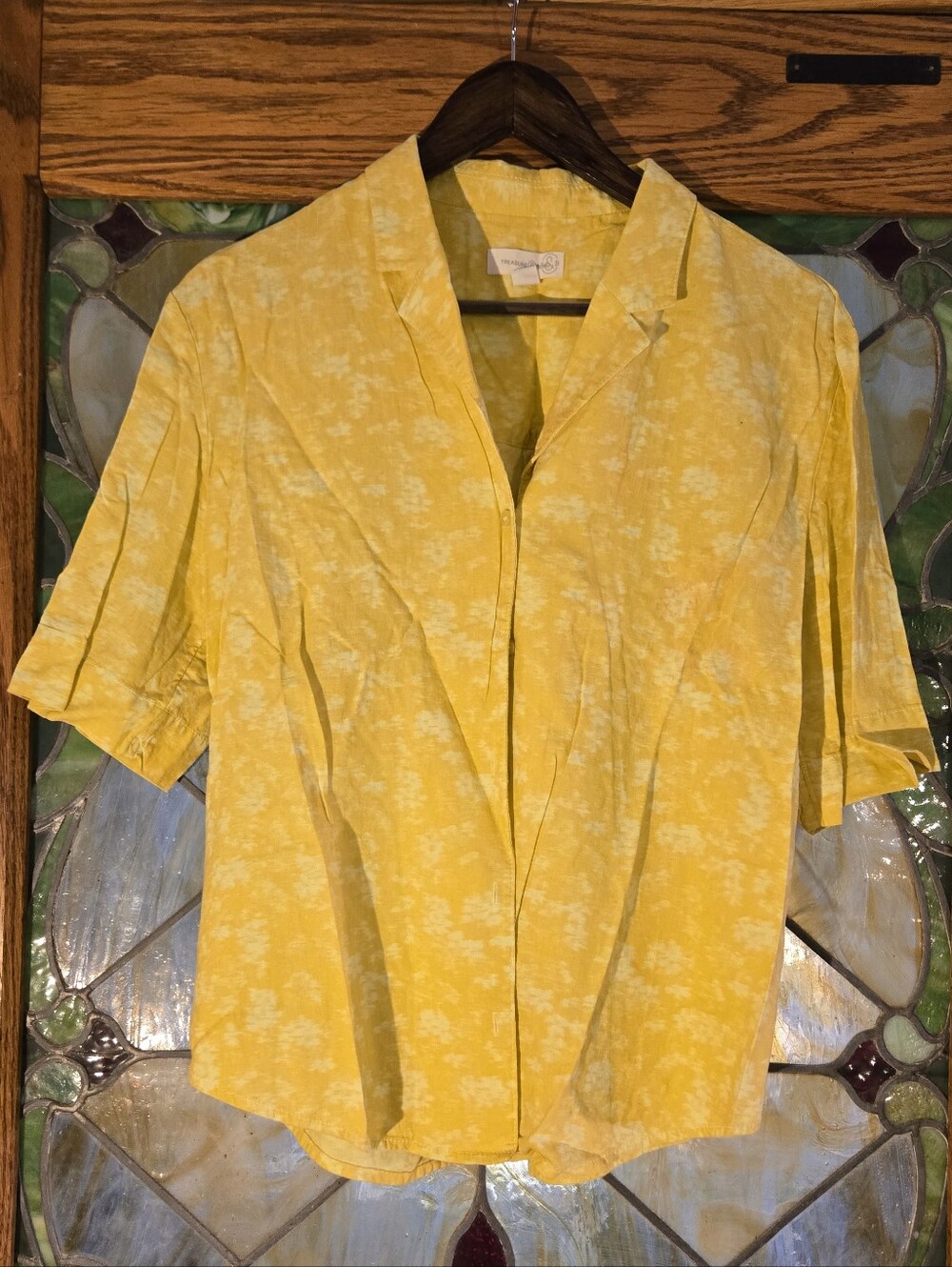 Yellow Short Sleeve Button-up